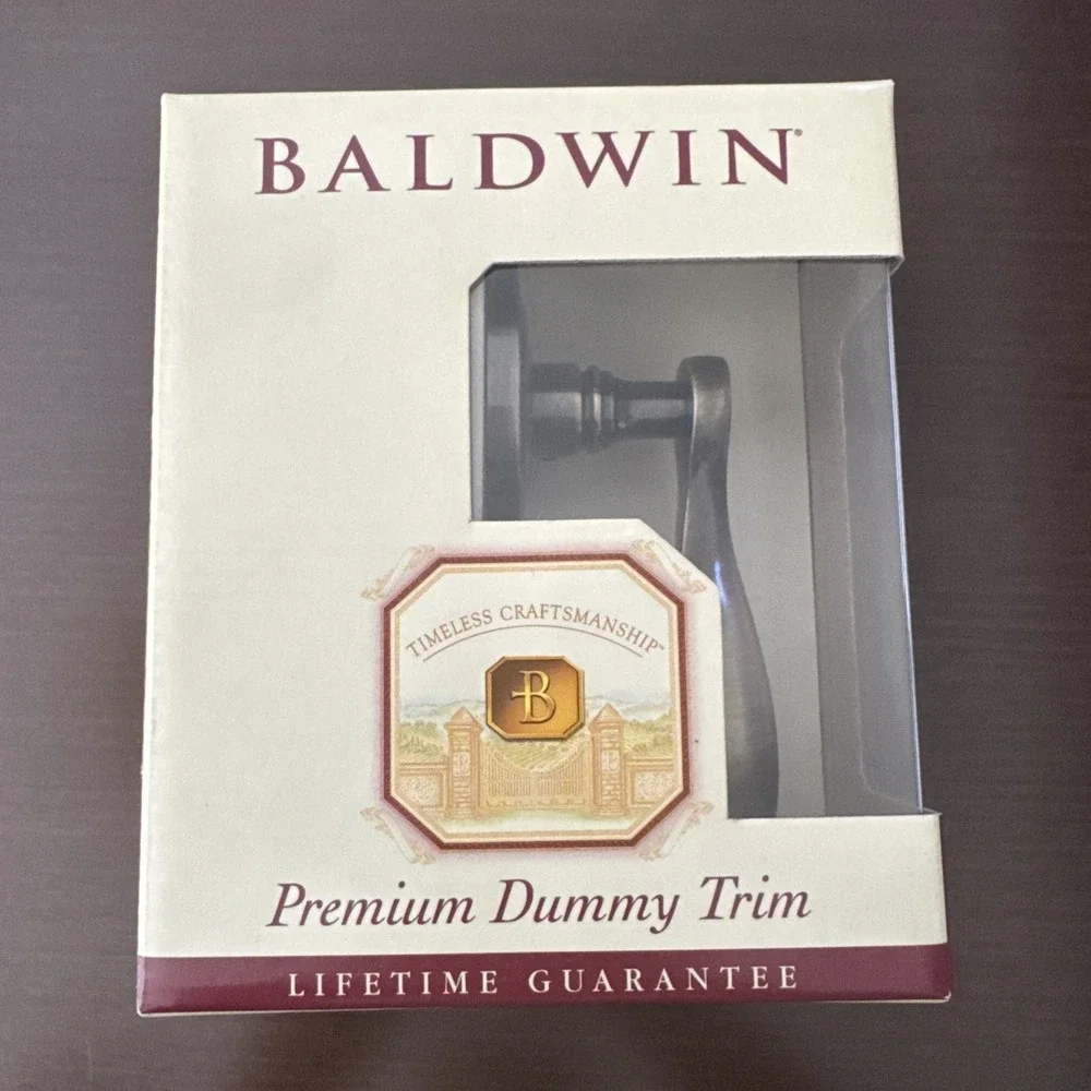 Baldwin Premium Dummy Trim Wave Lever Satin Brass&Black Left Hand 95455.050.LDM